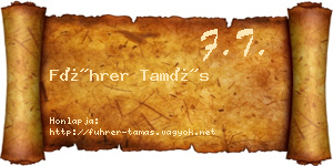 Führer Tamás névjegykártya